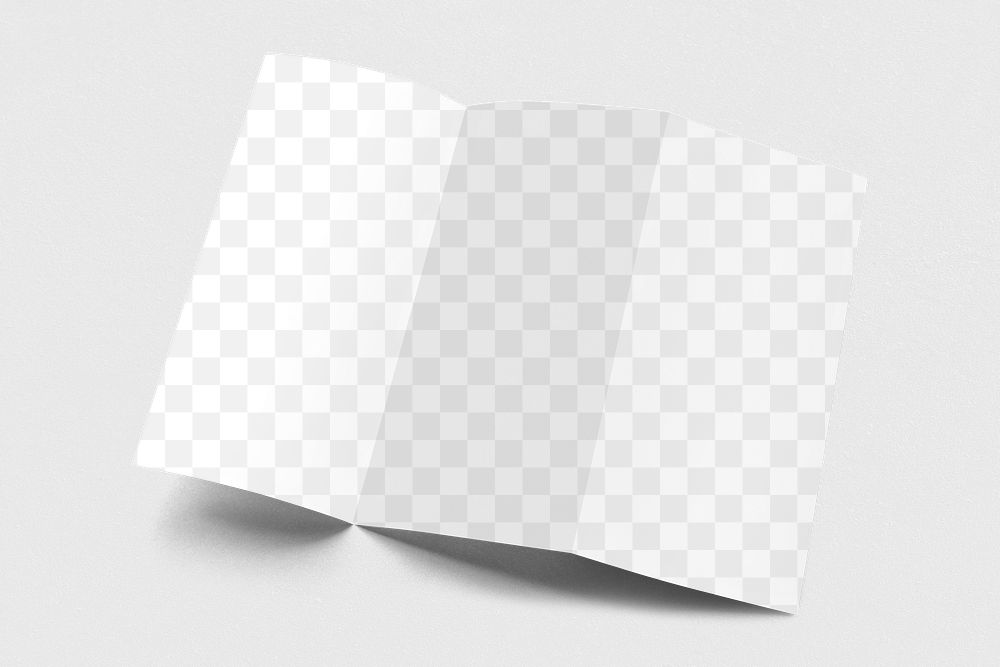 Tri-fold brochure png mockup, transparent design