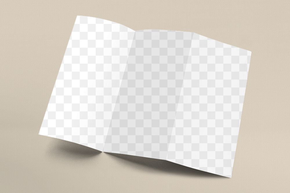 Tri-fold brochure png mockup, transparent design