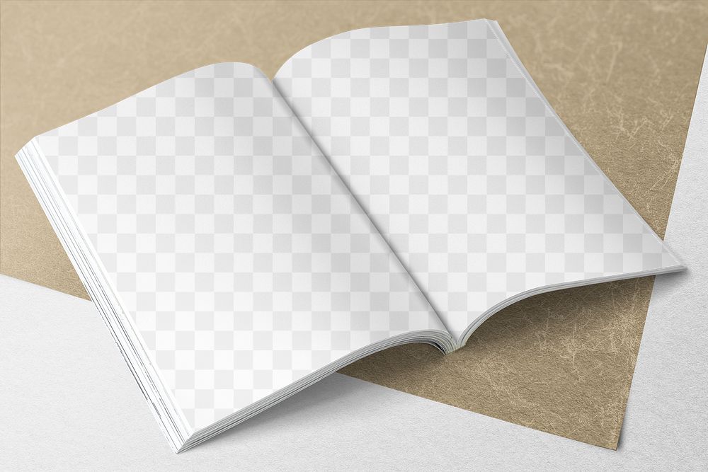 Open book png mockup, transparent design