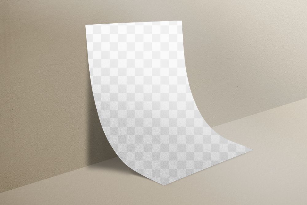 Realistic poster png mockup, transparent design 