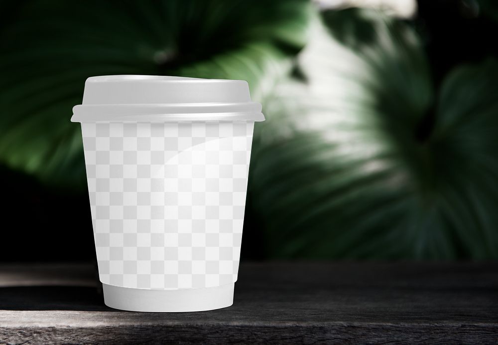 Paper coffee cup png mockup, transparent design