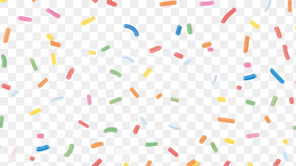 Png birthday confetti background, colorful design, transparent background