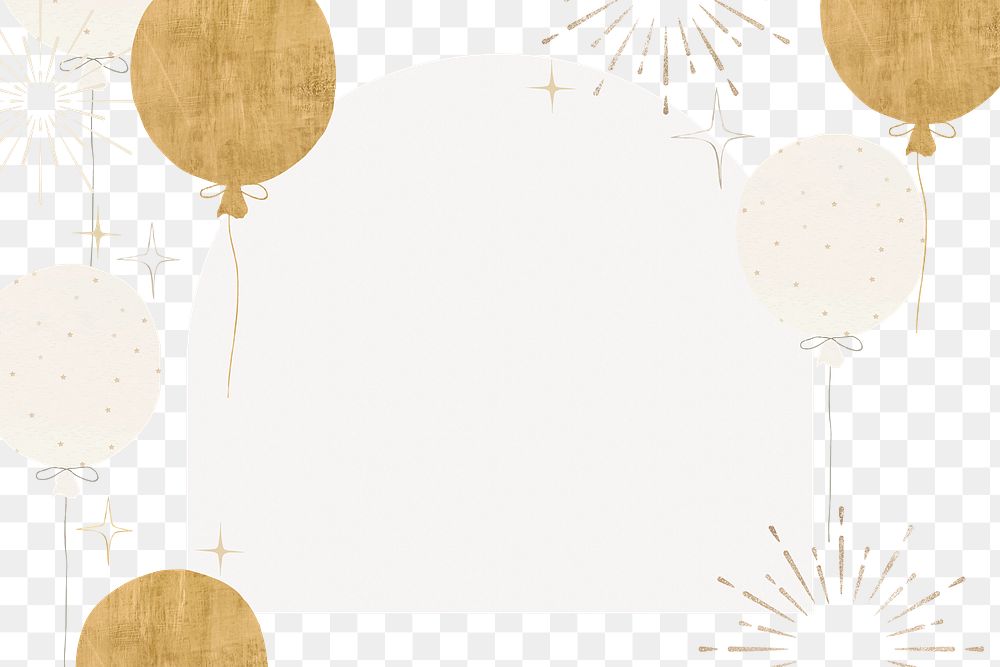 Cute birthday png frame, transparent background