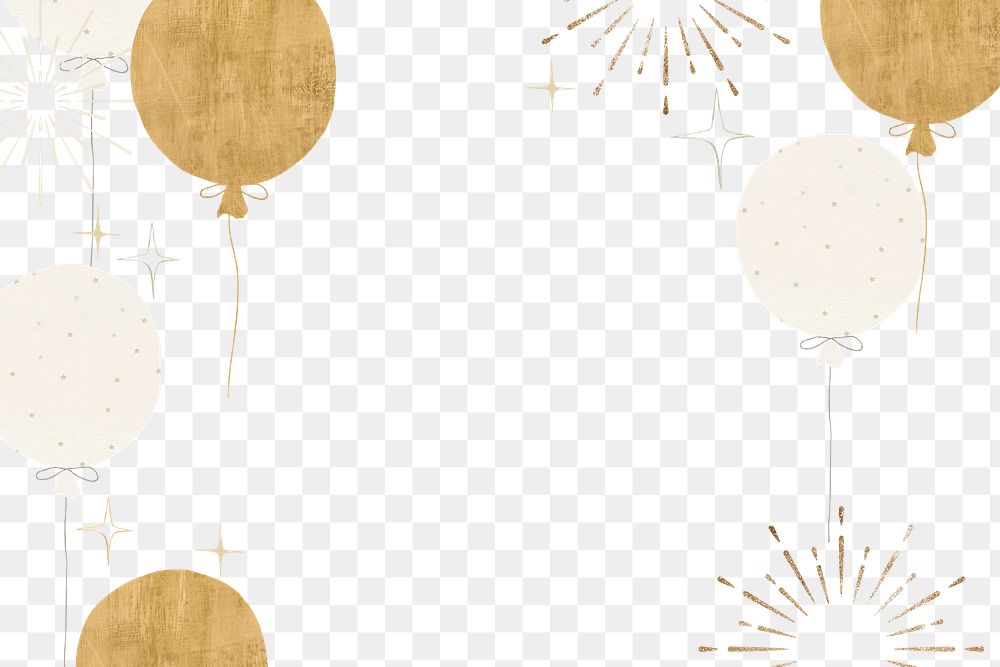 Birthday celebration png border, transparent background