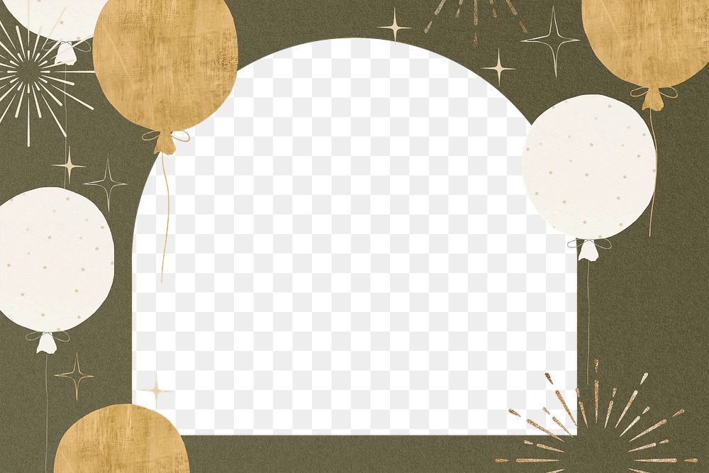 Birthday celebration png frame, transparent background