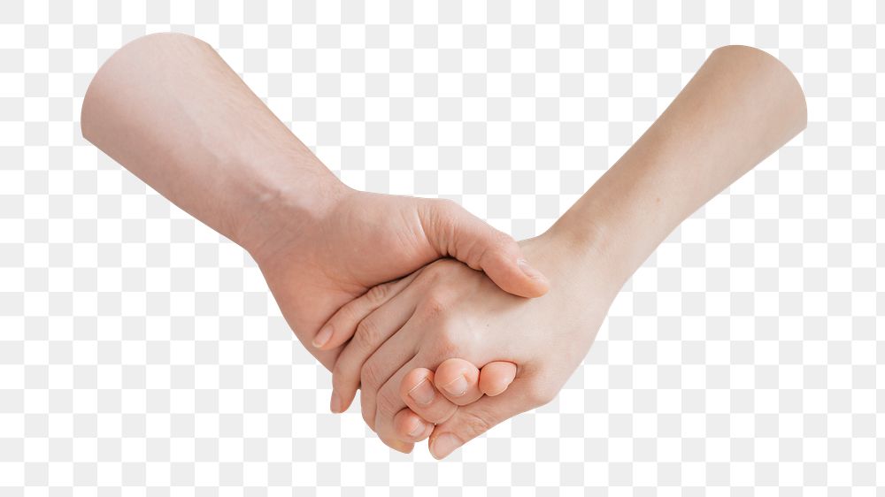 Holding hands png sticker, transparent background