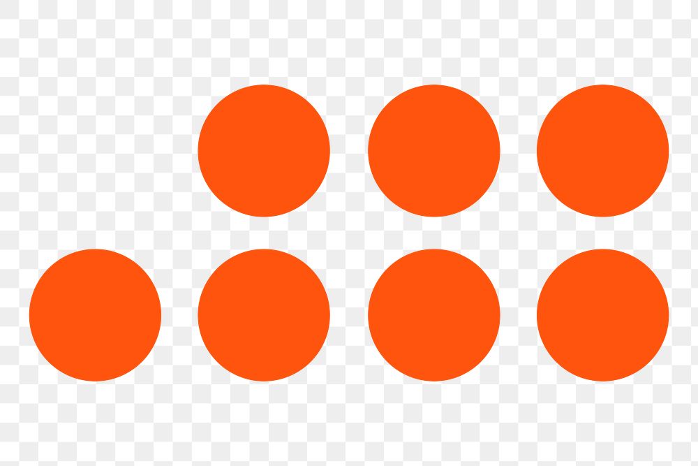 Orange dots png element, geometric shape design, transparent background