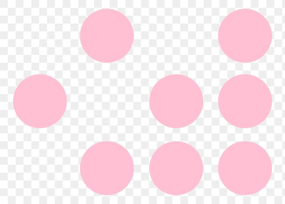Pink dots png element, geometric shape design, transparent background