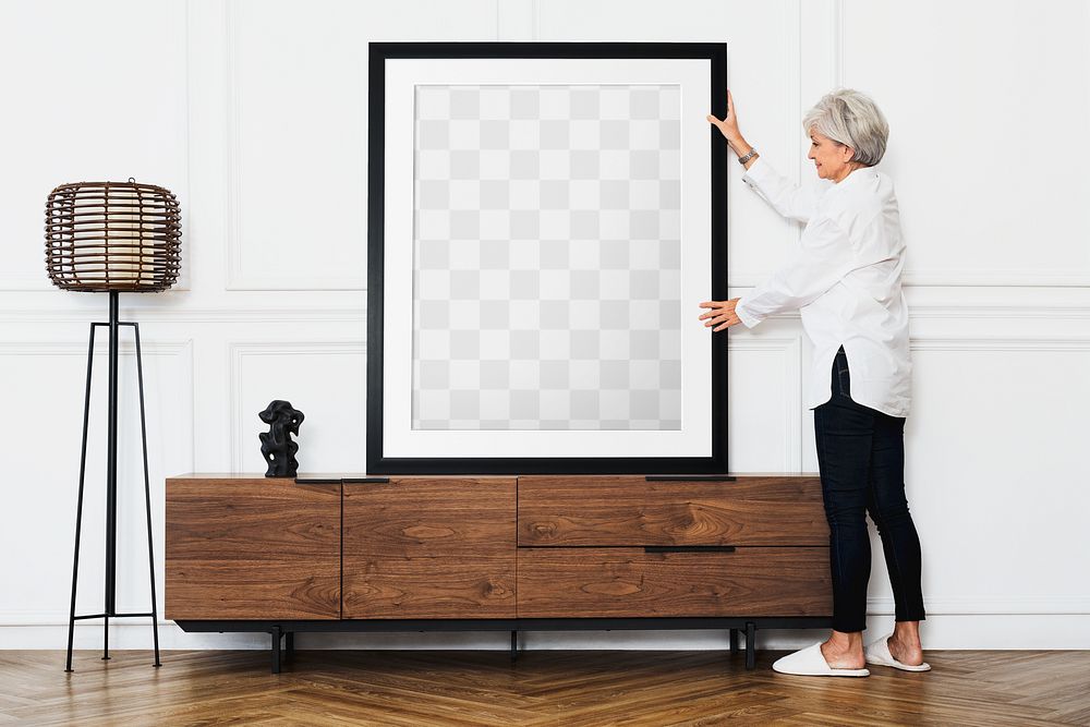 Picture frame png mockup, transparent design