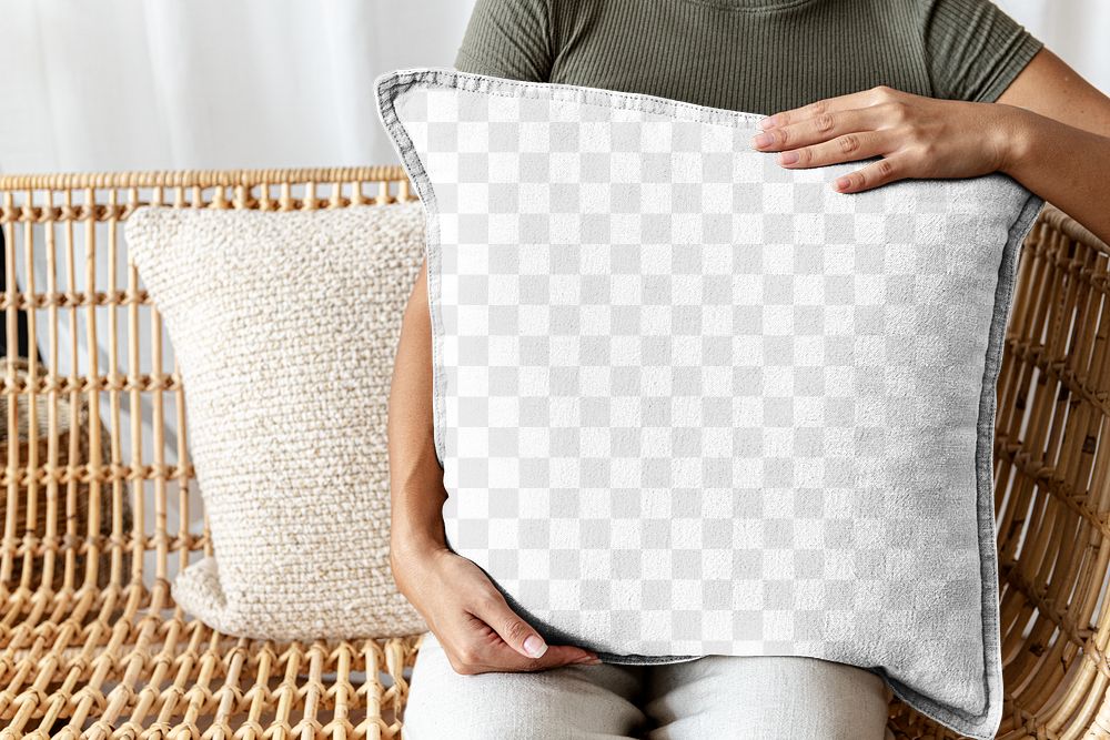 Pillowcase png mockup, floral pattern, transparent design