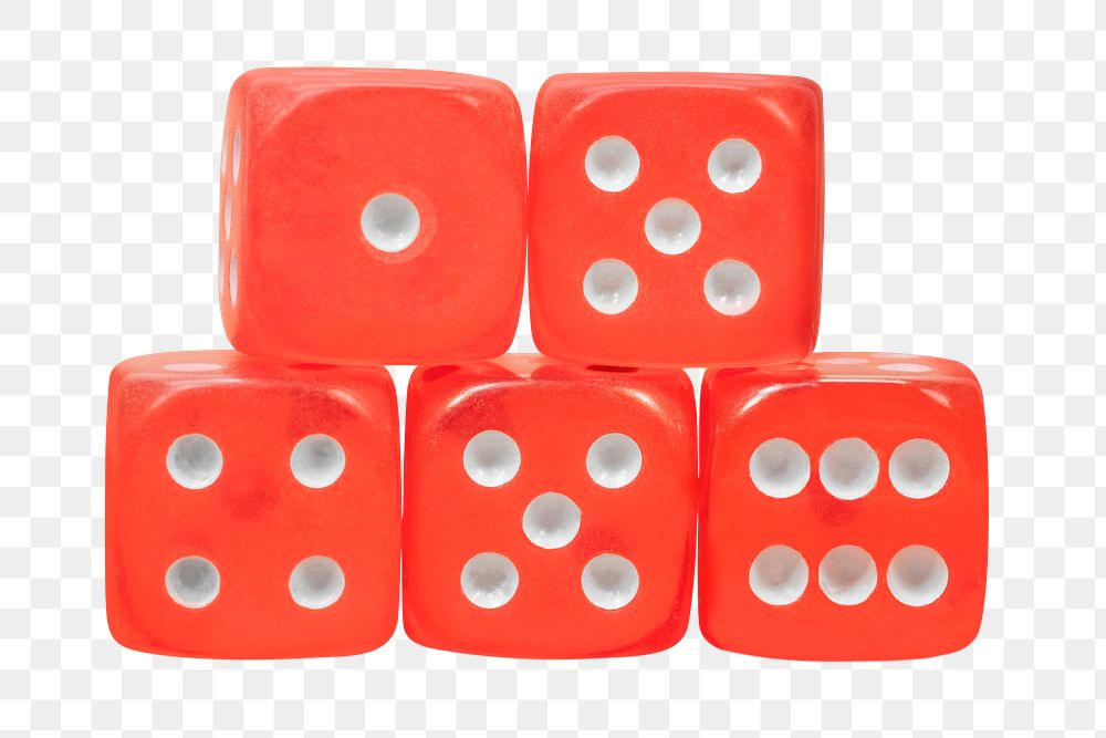 Red dice png sticker, transparent background