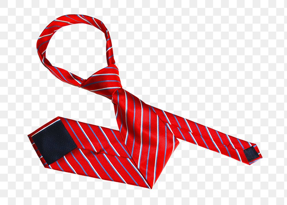 Red necktie png sticker, transparent background