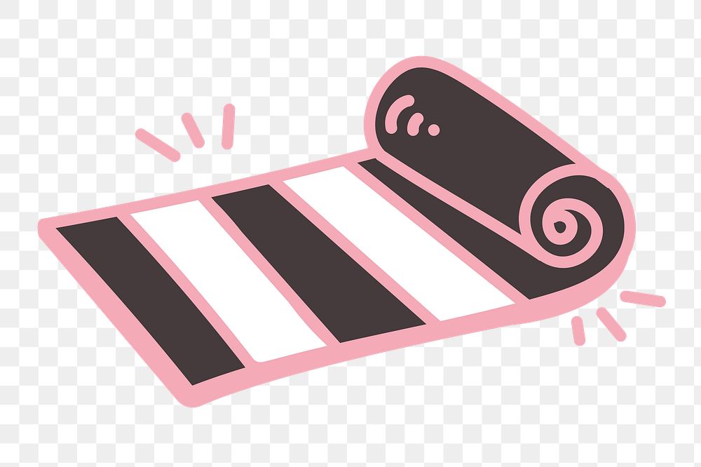 Png pink rug sticker, cute doodle, transparent background