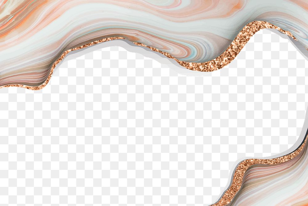 Png aesthetic marble texture border, luxury design, transparent background