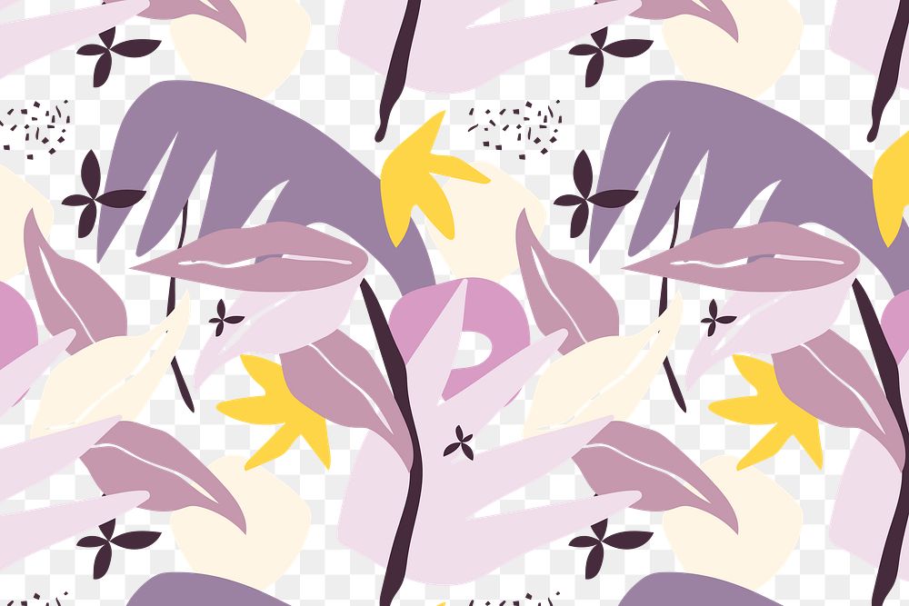 Botanical pattern png background, transparent design