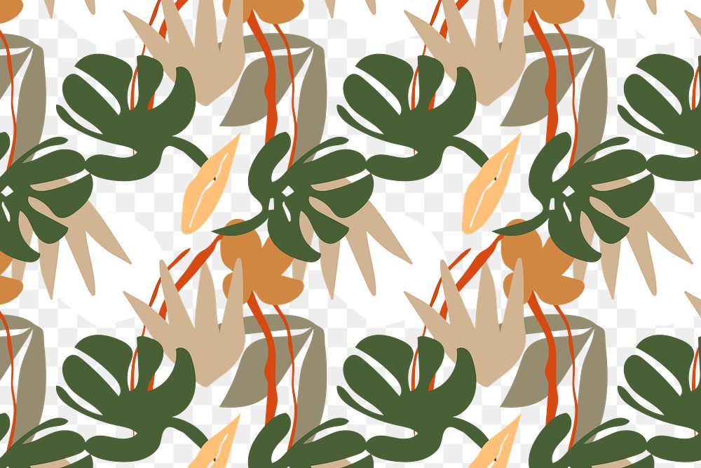 Leaf pattern png background, transparent design