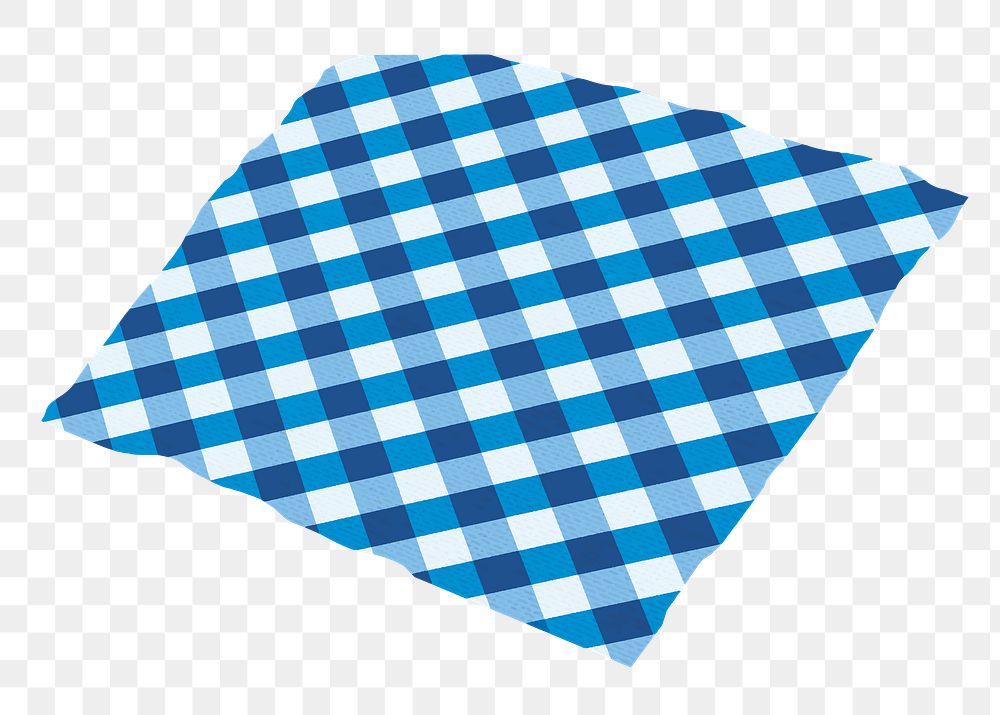 Gingham napkin png sticker, realistic illustration, transparent background