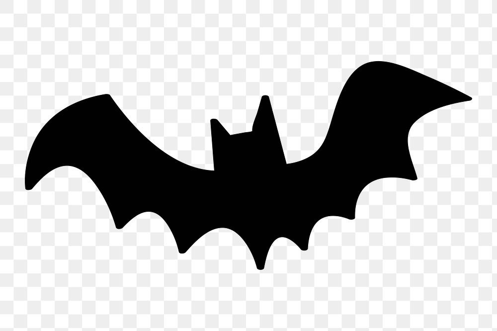Black bat png animal sticker, transparent background