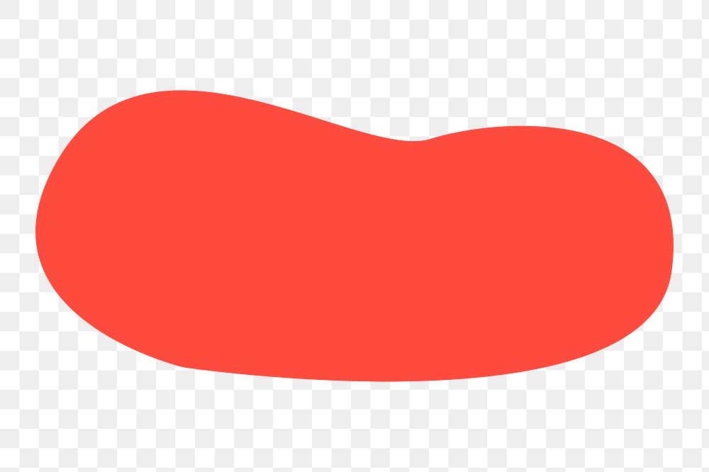 Red blob png shape sticker, transparent background