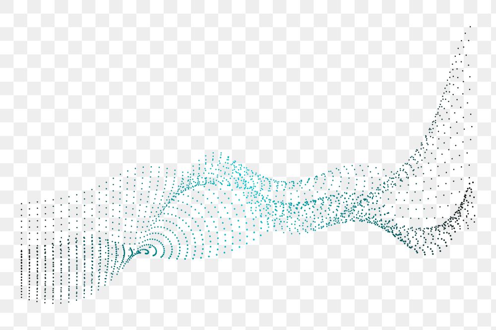 Dot wave png border sticker, blue, transparent background