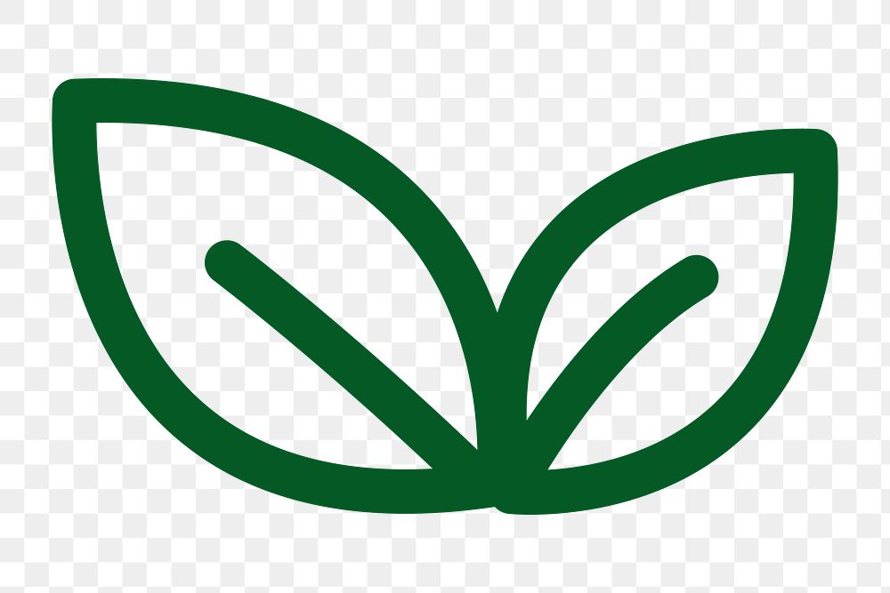 Leaf icon png sticker, green environment design, transparent background
