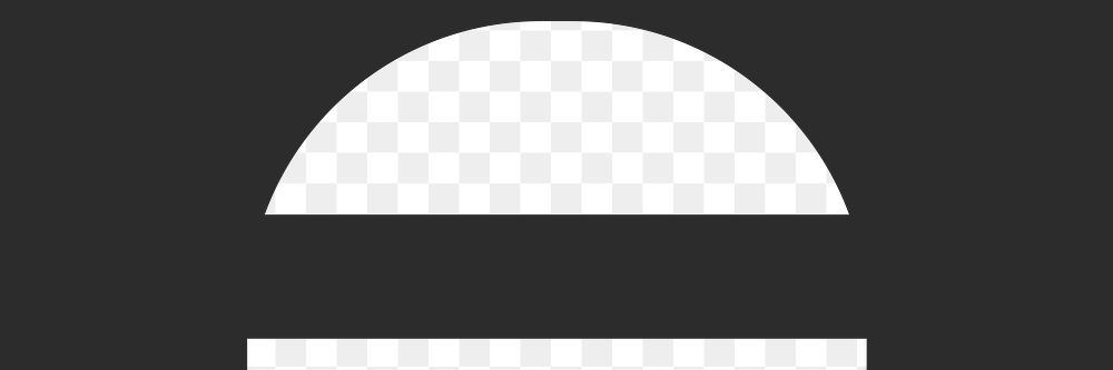 Black semi-circle png transparent background, geometric shape design