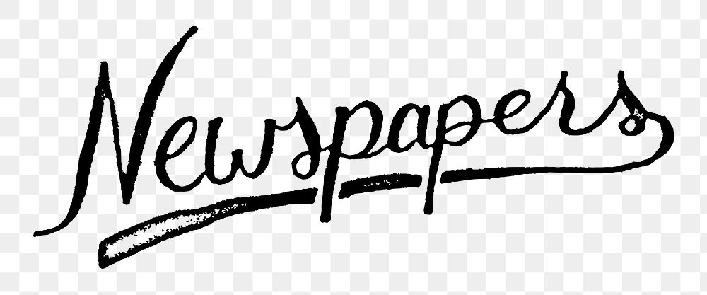 Newspaper png word, transparent background. Free public domain CC0 image.