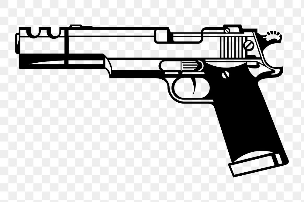 Gun png illustration, transparent background. Free public domain CC0 image.