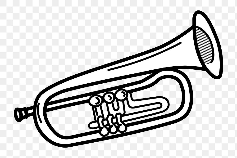 Trumpet png  illustration, transparent background. Free public domain CC0 image.