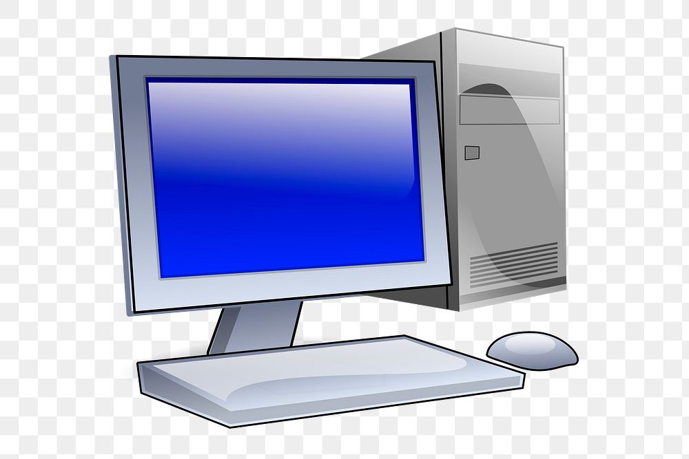 Desktop computer png illustration, transparent background. Free public domain CC0 image.