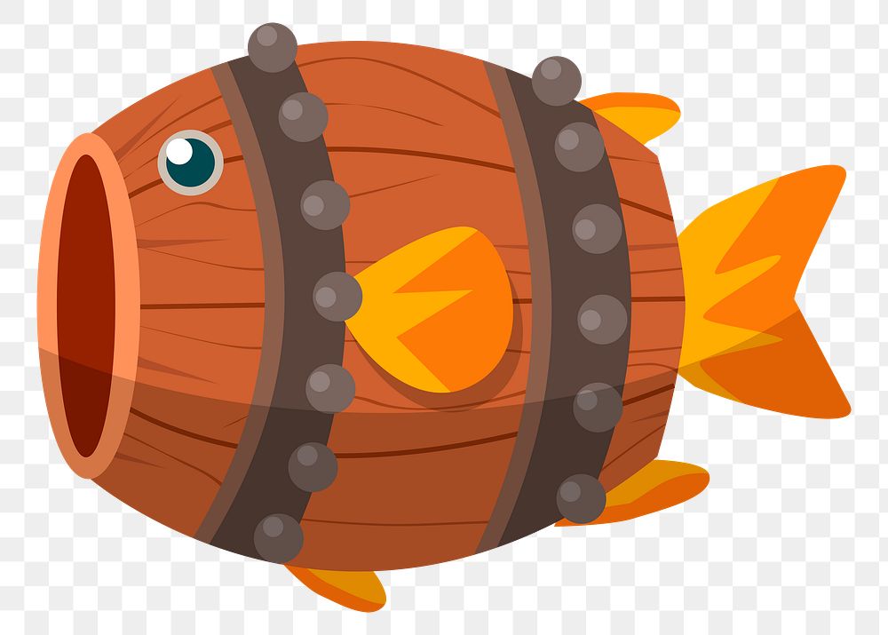 Barrel fish png illustration, transparent background. Free public domain CC0 image.