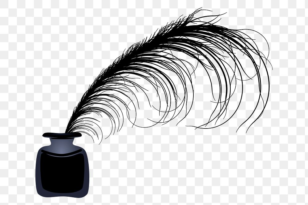 Ink quill png illustration, transparent background. Free public domain CC0 image.