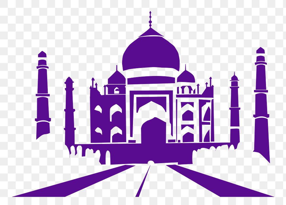 Taj Mahal png illustration, transparent background. Free public domain CC0 image.