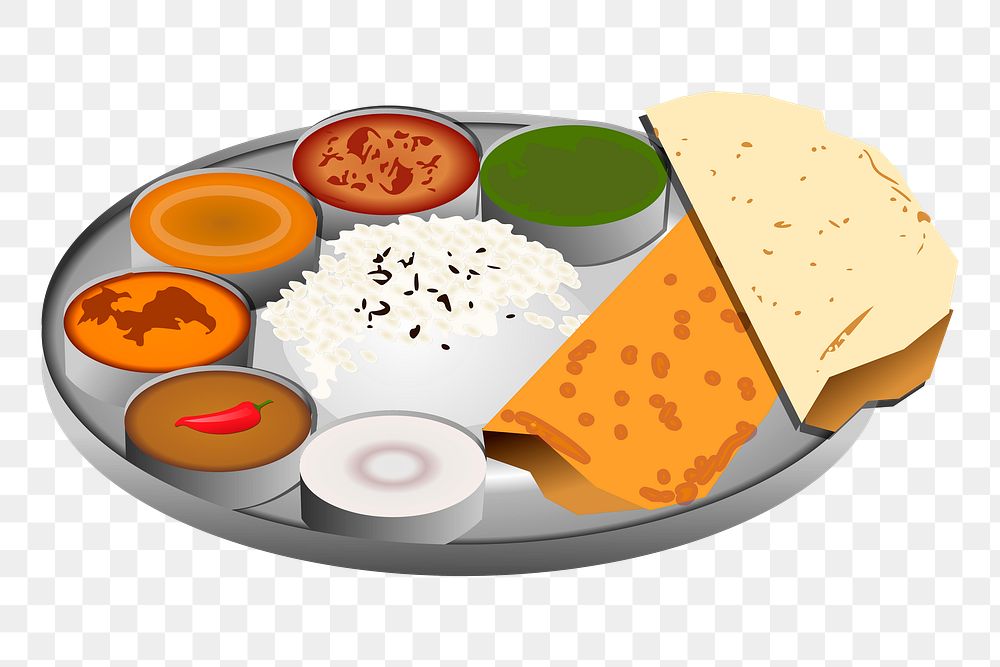 Indian food png illustration, transparent background. Free public domain CC0 image.