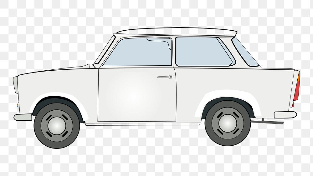 White car png  illustration, transparent background. Free public domain CC0 image.