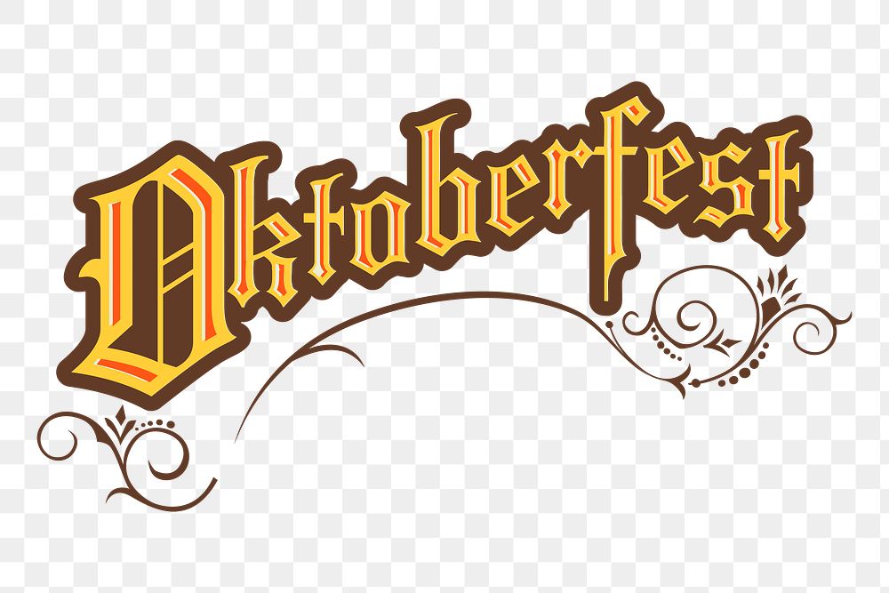 Oktoberfest text png illustration, transparent background. Free public domain CC0 image.