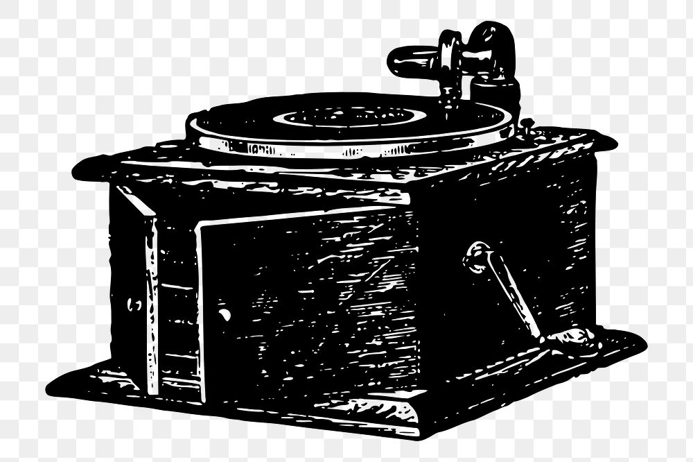 Record player png  illustration, transparent background. Free public domain CC0 image.