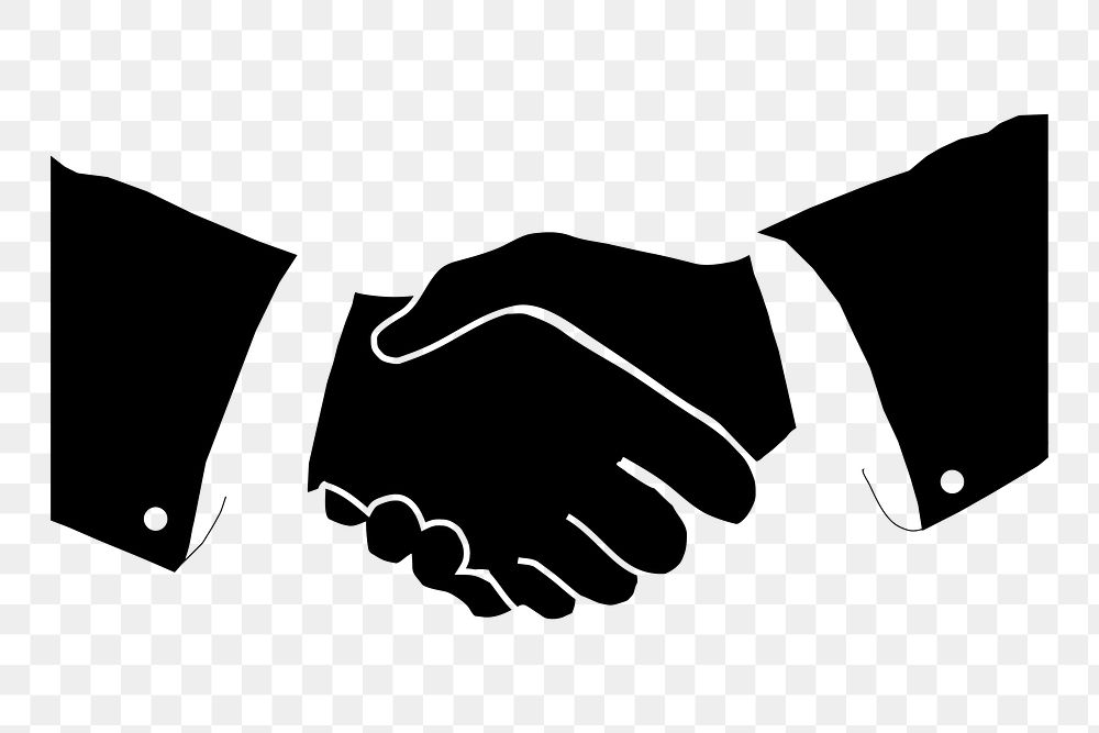 Business handshake png illustration, transparent background. Free public domain CC0 image.