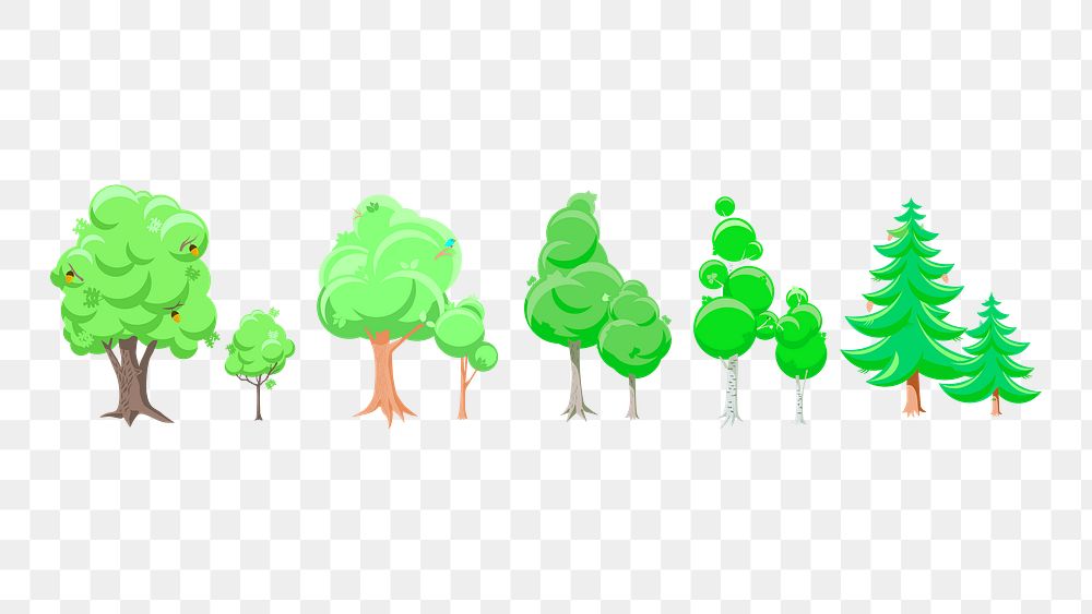 Trees png illustration, transparent background. Free public domain CC0 image.