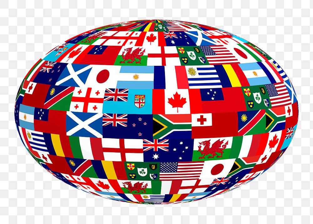 World flag png globe sticker, national symbol illustration, transparent background. Free public domain CC0 image.