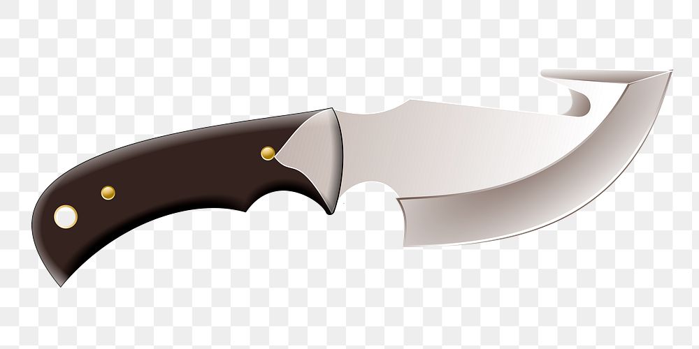Hunting knife png illustration, transparent background. Free public domain CC0 image.