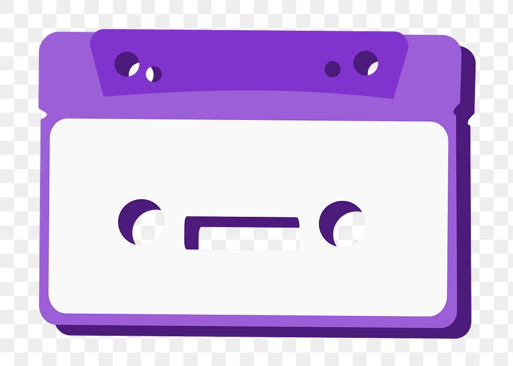 Cassette tape png illustration, transparent background. Free public domain CC0 image.