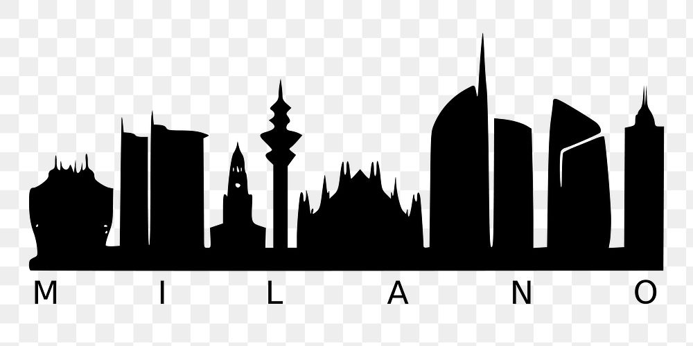 Milano city png illustration, transparent background. Free public domain CC0 image.