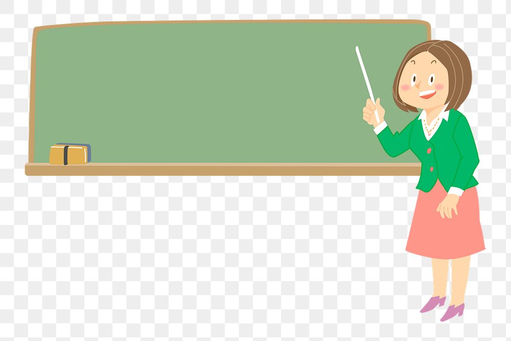 Teacher png illustration, transparent background. Free public domain CC0 image.