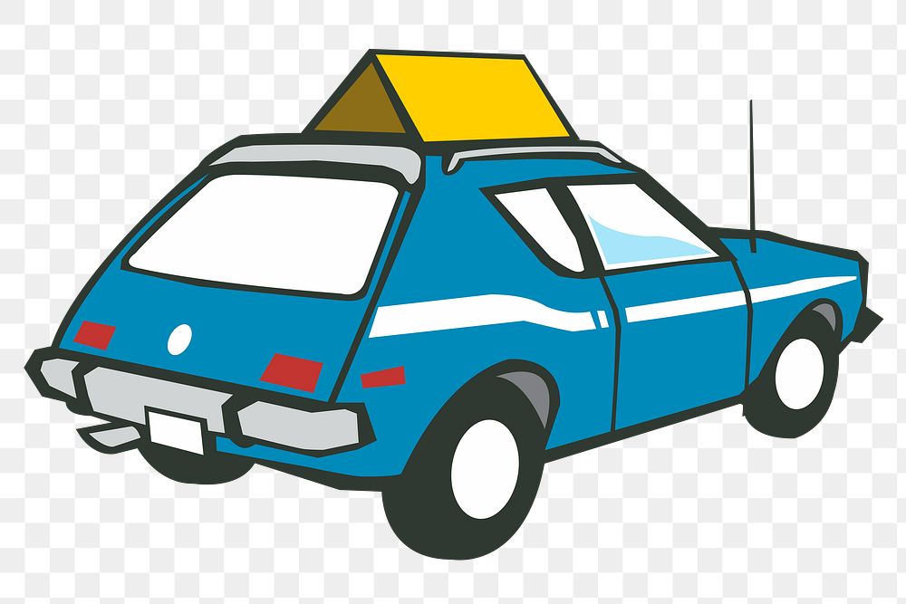 Taxi png illustration, transparent background. Free public domain CC0 image.