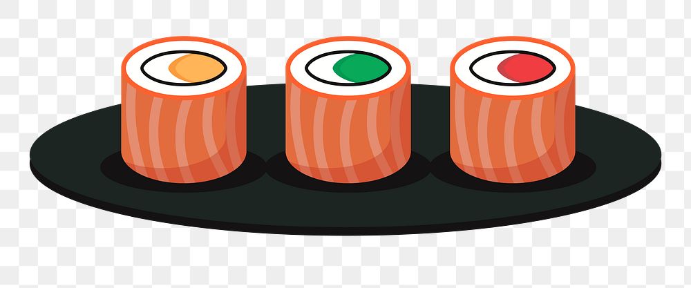 Sushi png illustration, transparent background. Free public domain CC0 image.