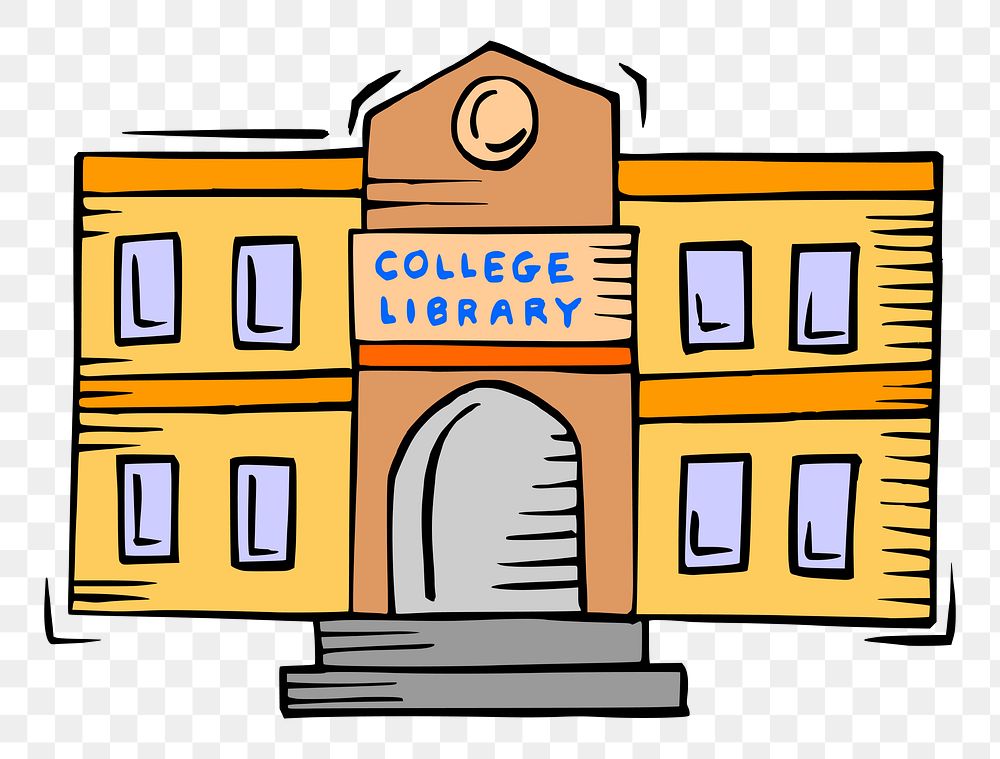 College library png illustration, transparent background. Free public domain CC0 image.