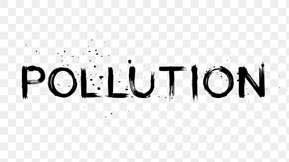 Pollution png word sticker, transparent background