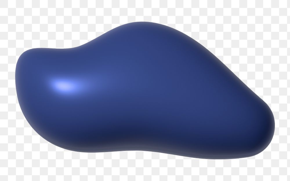 Midnight blue blob png, transparent background