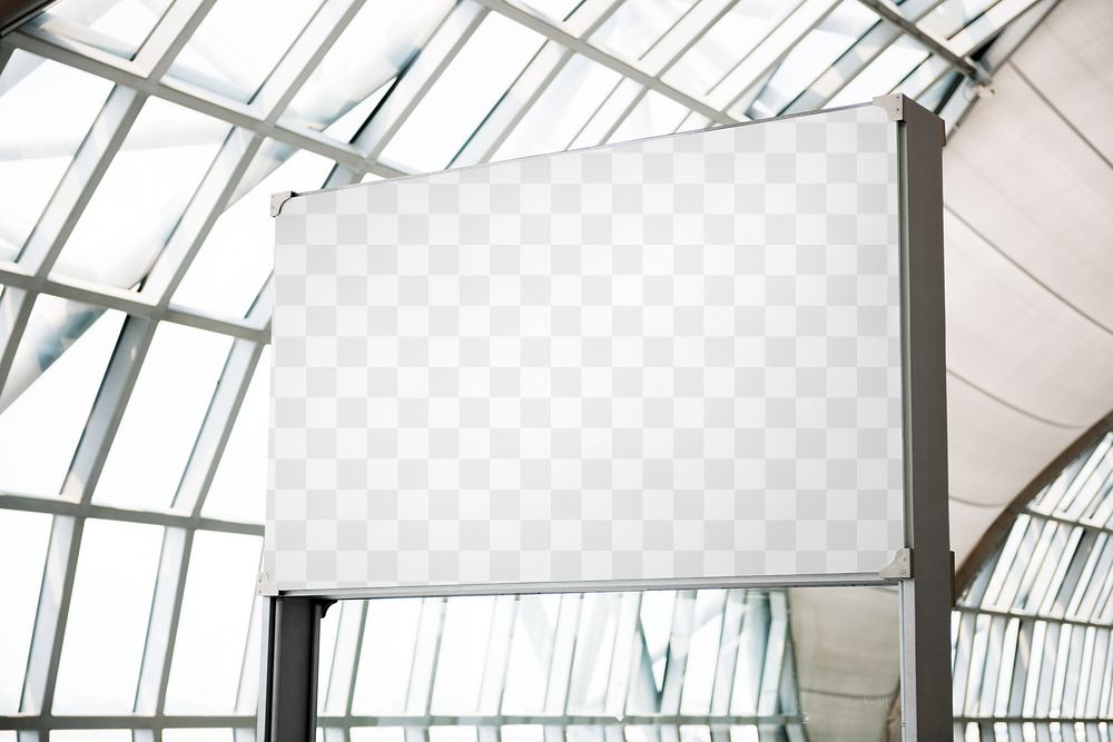 Airport billboard png mockup, transparent design